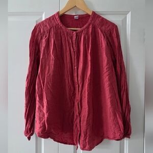 Old Navy Women's Red Button-Up Top Size Large